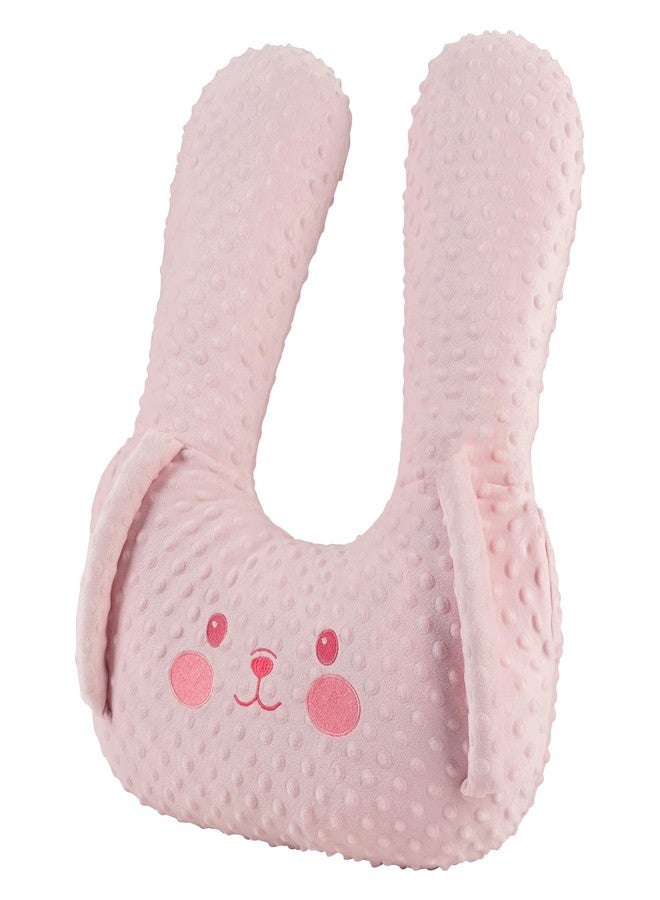 BEBAS U-Shaped Kids Travel Pillow for Car - Comfortable Neck and Head Support Pillow for Sleeping on Long Trips, Cute Cartoon Design, Ideal for Car Seats, Booster and Home Use, Great Gift Idea（Pink） - Image 1