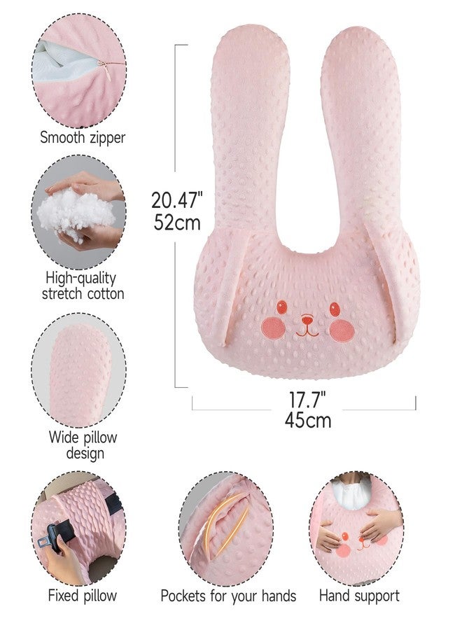 BEBAS U-Shaped Kids Travel Pillow for Car - Comfortable Neck and Head Support Pillow for Sleeping on Long Trips, Cute Cartoon Design, Ideal for Car Seats, Booster and Home Use, Great Gift Idea（Pink） - Image 2