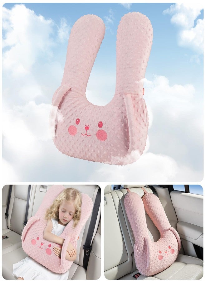BEBAS U-Shaped Kids Travel Pillow for Car - Comfortable Neck and Head Support Pillow for Sleeping on Long Trips, Cute Cartoon Design, Ideal for Car Seats, Booster and Home Use, Great Gift Idea（Pink） - Image 5