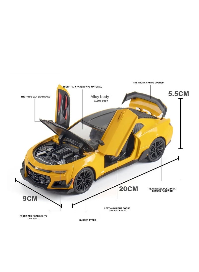 Toyland - 1:24 scale Die cast metal car with Simulation Sound,Light,Pullback Action and Opening Doors and hood - Image 1