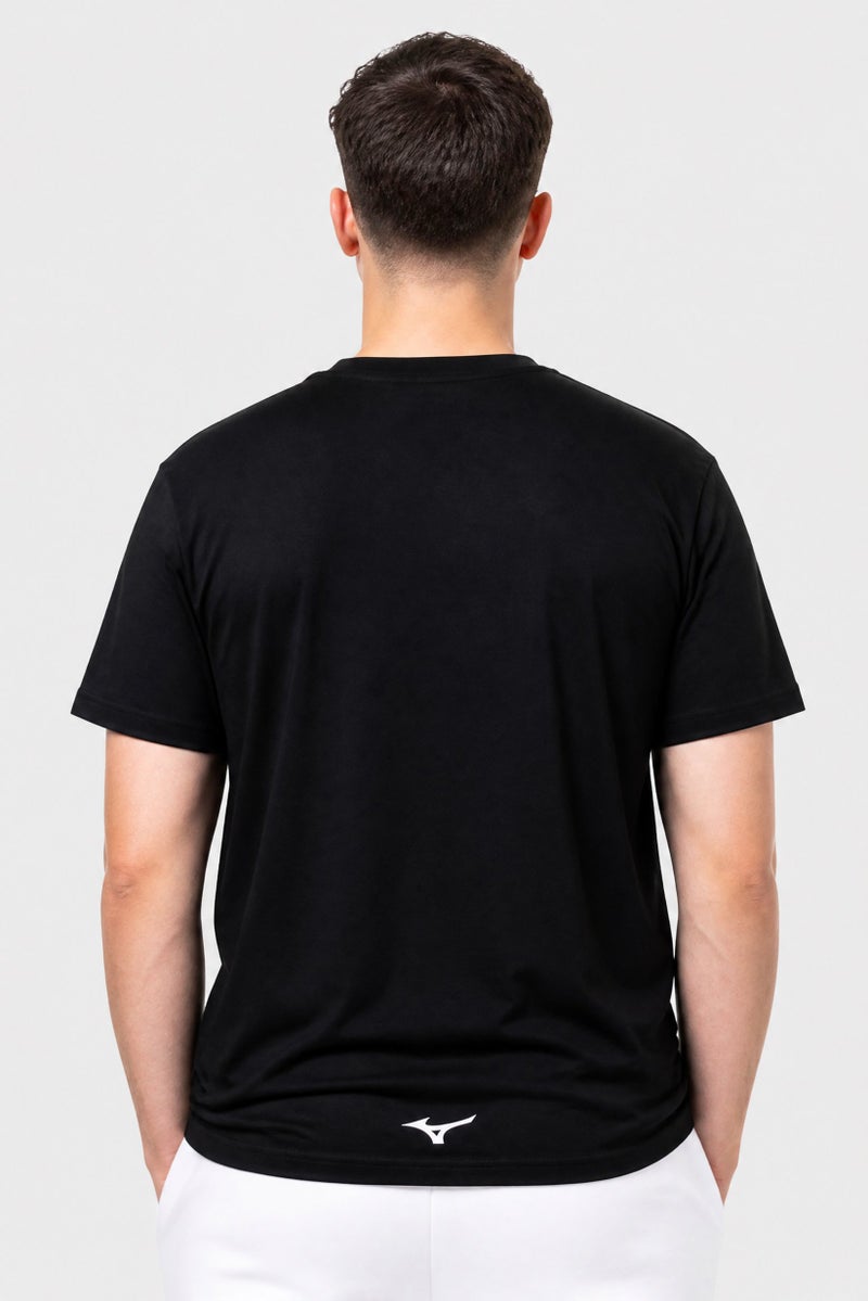 Mizuno Men Sportswear Fit Short Sleeve Outdoor T-Shirt, Black - Image 4