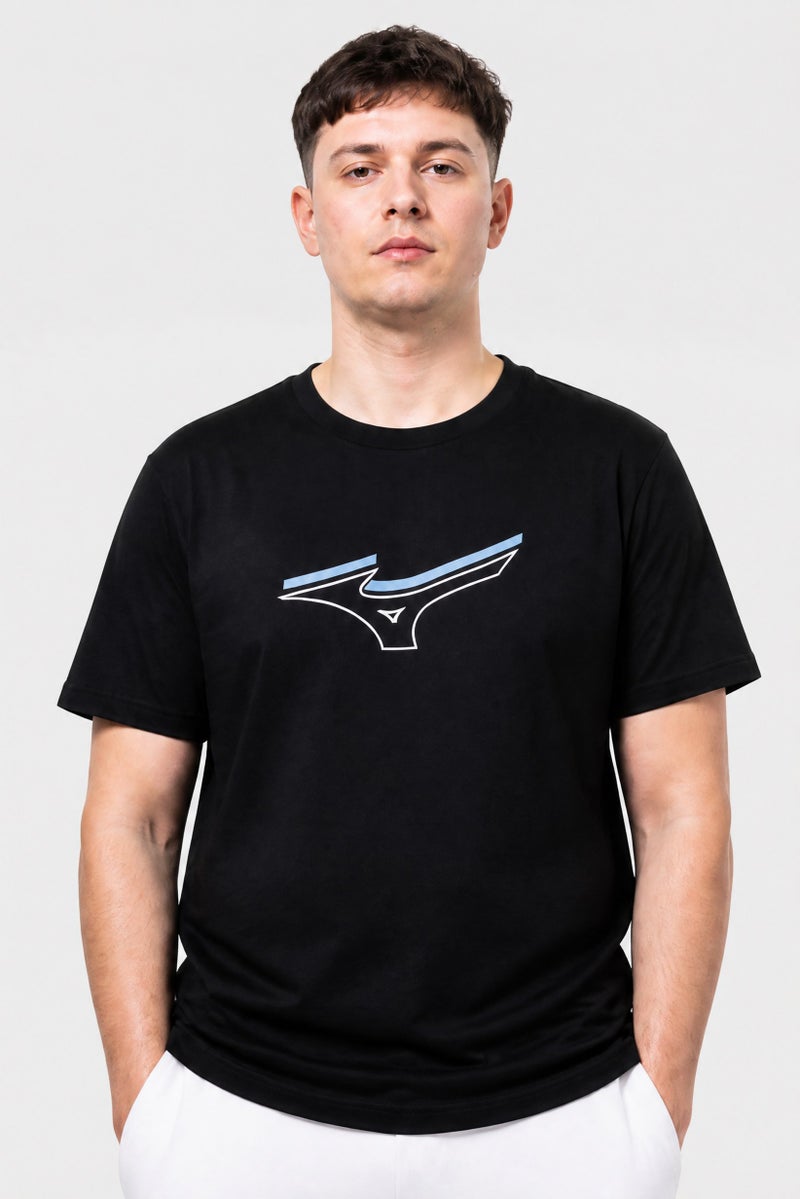 Mizuno Men Sportswear Fit Short Sleeve Outdoor T-Shirt, Black - Image 1