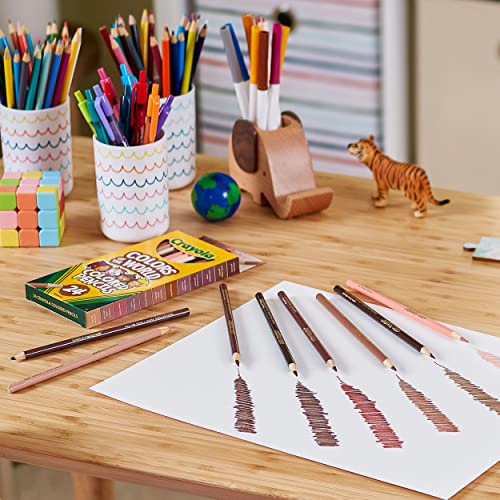 Crayola Colors of the World Colored Pencil Set (24ct), Skin Tone Colored Pencils for Kids, Coloring Book Pencils, Gifts for Kids - Image 3