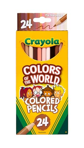 Crayola Colors of the World Colored Pencil Set (24ct), Skin Tone Colored Pencils for Kids, Coloring Book Pencils, Gifts for Kids - Image 1