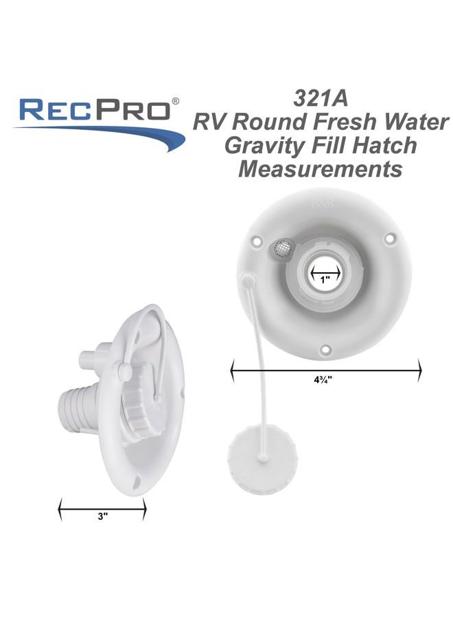 RecPro RV Round Fresh Water Gravity Fill Hatch Inlet | RV Water Fill Hatch | Camper Water Inlet Hatch | Trailer Water Fill Hatch Inlet (Black, No Quick Fill) - Image 5