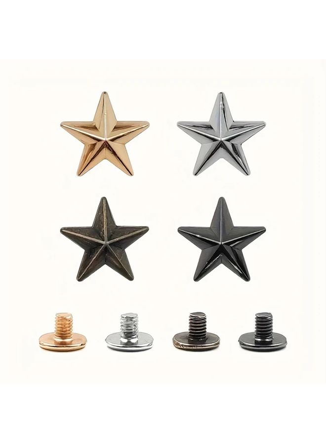 4 Sets 16mm Gun Color Metal Star Grommets For DIY Leather Craft Belts Bags Shoes Hats Clothes And Scrapbooking Alloy Durable Accessories - Image 5