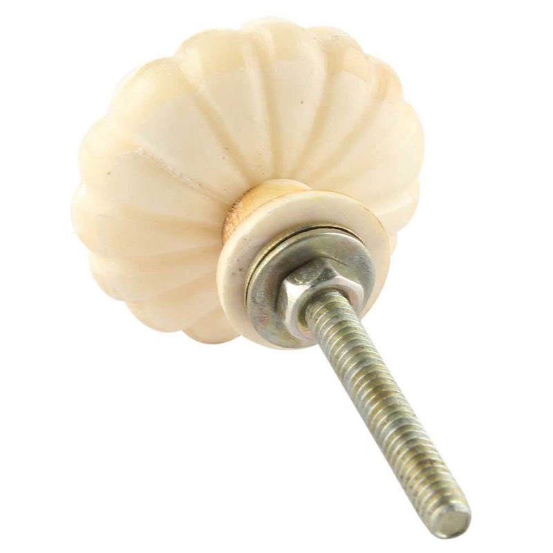Indian-Shelf IndianShelf 4 Piece Mustard Knobs Bone Wardrobe Knobs and Handles Star Pooja Room Door Handles 381 cm Handle Pulls  - Image 4