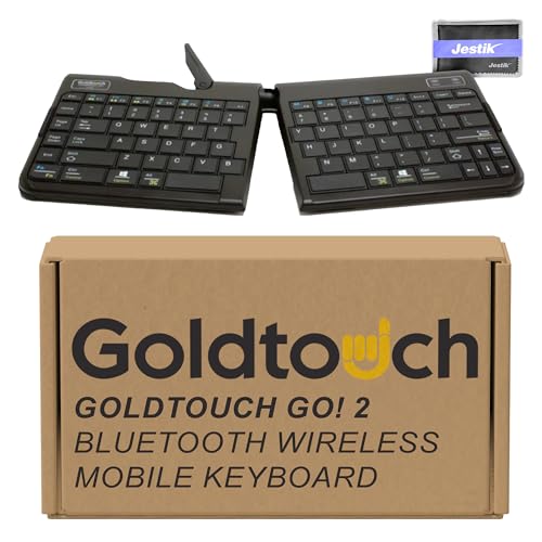 Goldtouch Go!2 Wireless Bluetooth Mobile Keyboard - PC & Mac GTP-0044W Plus Jestik Microfiber Cloth - Value Bundle - Image 1