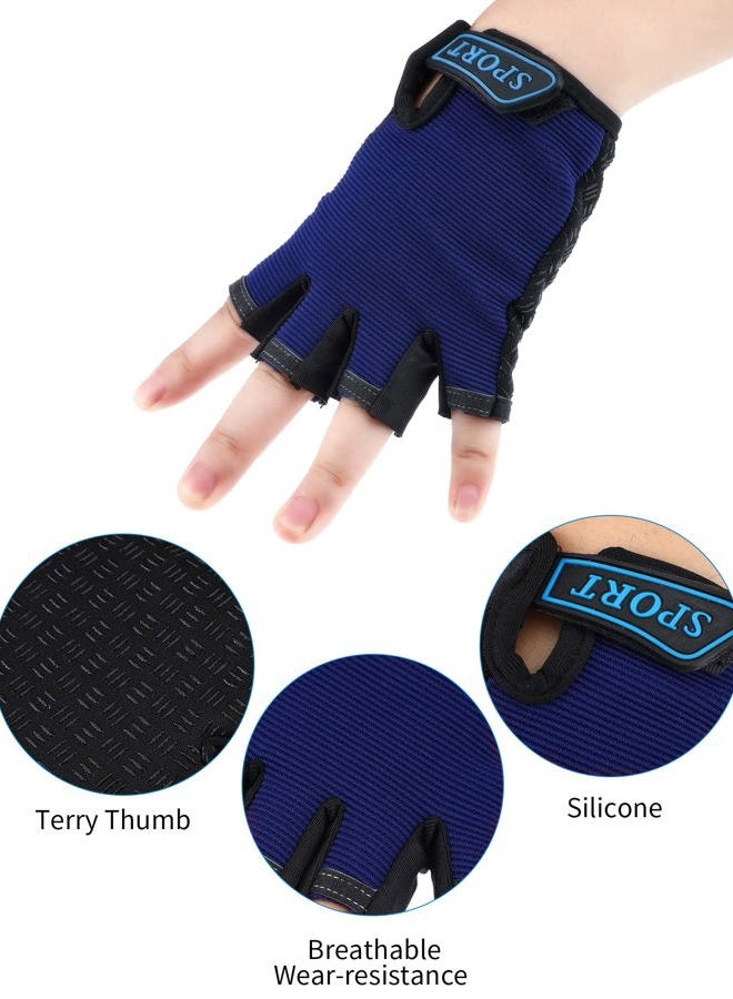 BOAO 3 Pairs Kids Half Finger Gloves Sport Gloves Non-Slip Gel Gloves for Children Cycling Riding Biking (5 - 8 Years) - Image 4