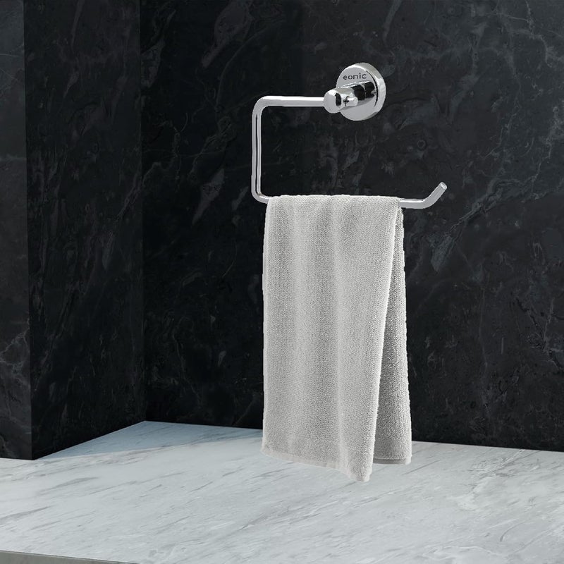 eonic eonic Stainless Steel Napkin Holder for Bathroom Wall Mounted Towel Ring Hanger for Kitchen and Wash Basin Chrome Finish  - Image 2