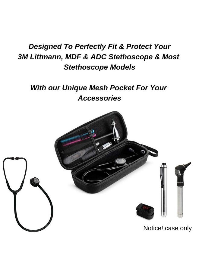 Caseling caseling Hard Case fits Stethoscope 3M Classic III/Lightweight II S.E/Cardiology IV Diagnostic. (EVA Black)  - Image 2