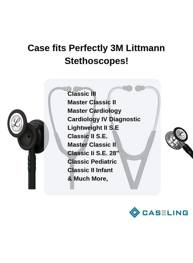 Caseling caseling Hard Case fits Stethoscope 3M Classic III/Lightweight II S.E/Cardiology IV Diagnostic. (EVA Black)  - Image 4