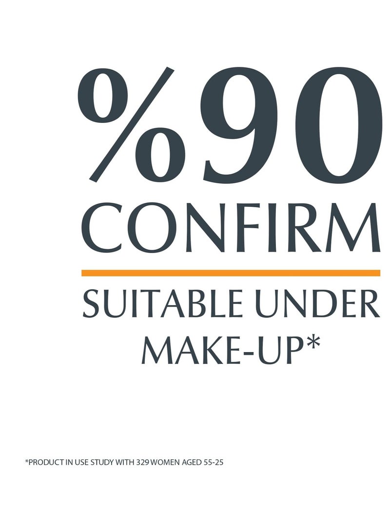 يوسيرين سائل واقي من الشمس للوجه من يوسيرين للتحكم في علامات تقدم السن، حماية عالية من الأشعة فوق البنفسجية الطويلة والمتوسطة، عامل حماية من الشمس 50، يقلل من ظهور التجاعيد، مناسب كأساس للمكياج، لجميع أنواع البشرة، 50 مل - Image 3