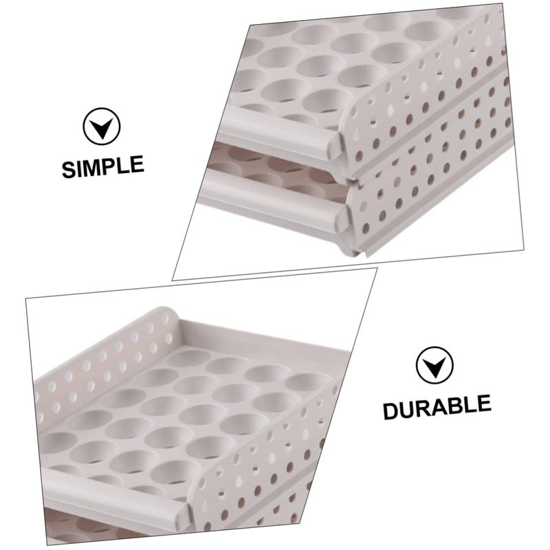 Double Layer Stackable Egg Storage Container With Removable Tray Refrigerator Organizer - Image 3