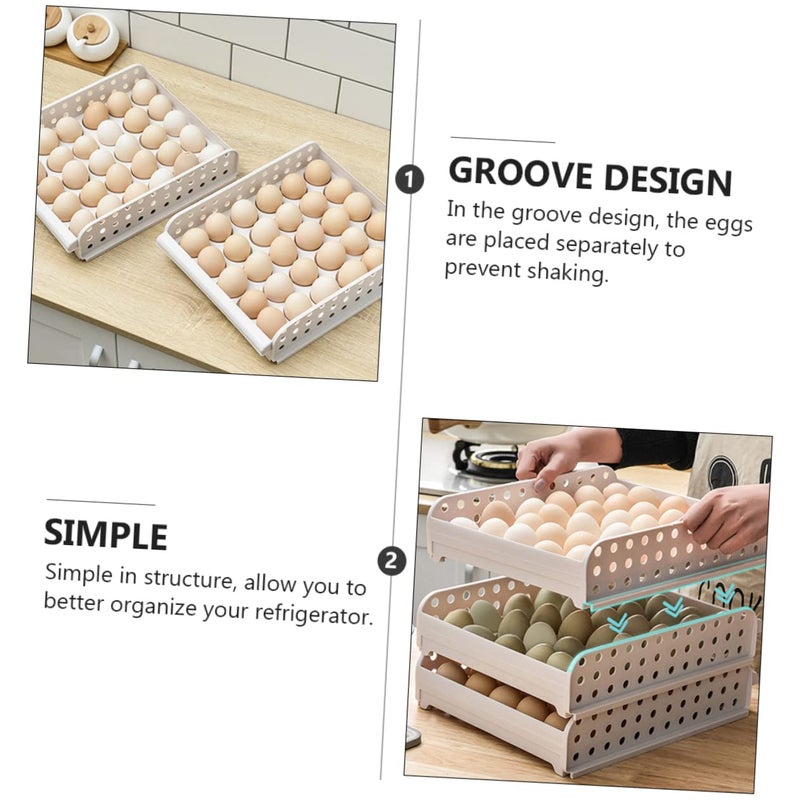 Double Layer Stackable Egg Storage Container With Removable Tray Refrigerator Organizer - Image 5