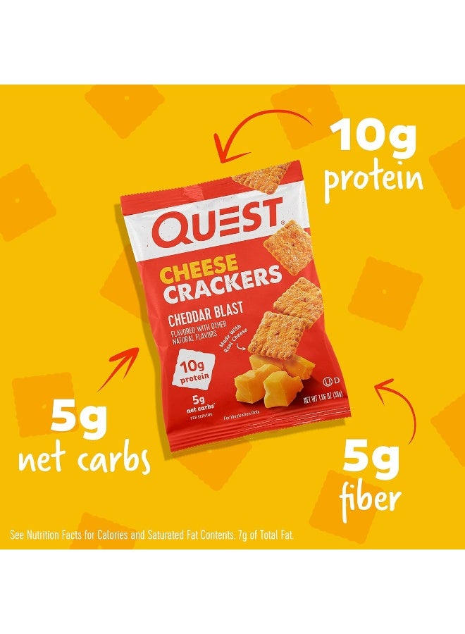 Quest Nutrition Cheese Crackers, Cheddar Blast, High Protein, Low Carb, Made with Real Cheese, 12 Count (1.06 oz bags) - Image 2