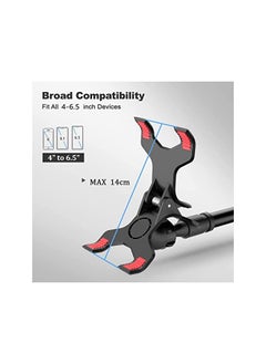 X spring Gooseneck Phone Mount Total Length 110Cm Gooseneck Bed Phone Mount Lazy Holder With 360 Degree Adjustable Clip Cell Phone Mount Stand For Bed Desk Cell Phones Below 6.5 Inches Black  - Image 3