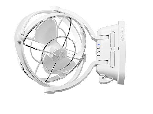 SEEKR Sirocco II™ Fan from by Caframo. 12V/24V Auto-Sensing DC, Omnidirectional Low-Power Draw Fan for Boats and RVs. Hardwire Installation Required. Made in Canada. White. - Image 2