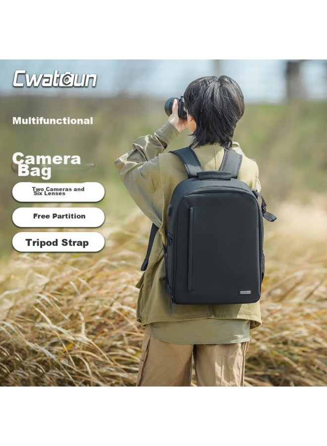 كواتكون Cwatcun حقيبة ظهر للكاميرا Dslr، حقيبة كتف محمولة، مناسبة لـ Canon و Nikon و Sony، متعددة الوظائف، مقاومة للماء، حقيبة تصوير مريحة - Image 1