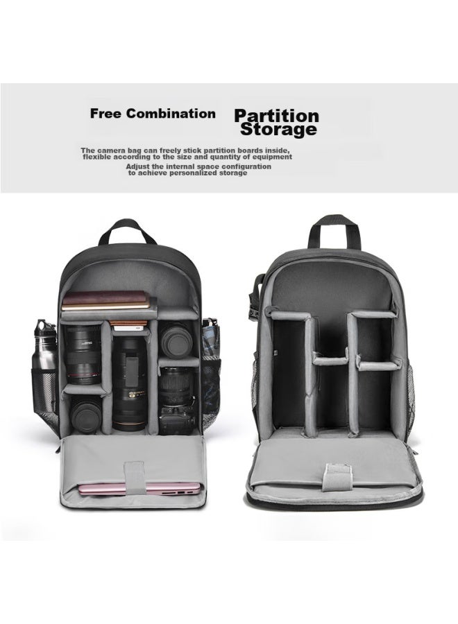 كواتكون Cwatcun حقيبة ظهر للكاميرا Dslr، حقيبة كتف محمولة، مناسبة لـ Canon و Nikon و Sony، متعددة الوظائف، مقاومة للماء، حقيبة تصوير مريحة - Image 2