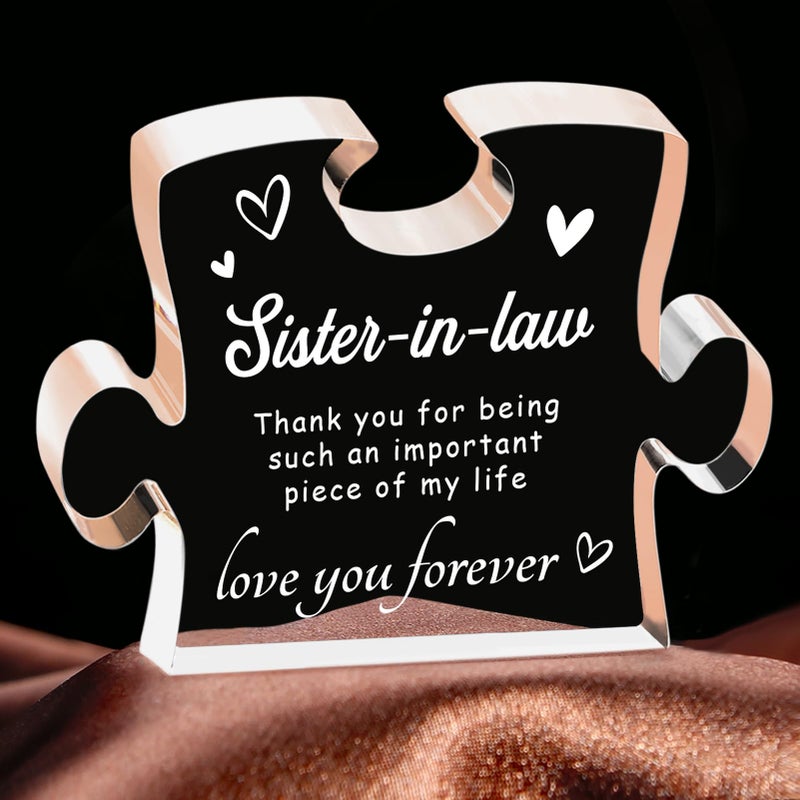 Quaintir Sister in Law Birthday Gifts - 4.9 x 3.7 inch Acrylic Block  Sister in Law Gifts  Unique Mothers Day Wedding for Sister in Law  Best Sister in Law Gifts Ideas - Image 1
