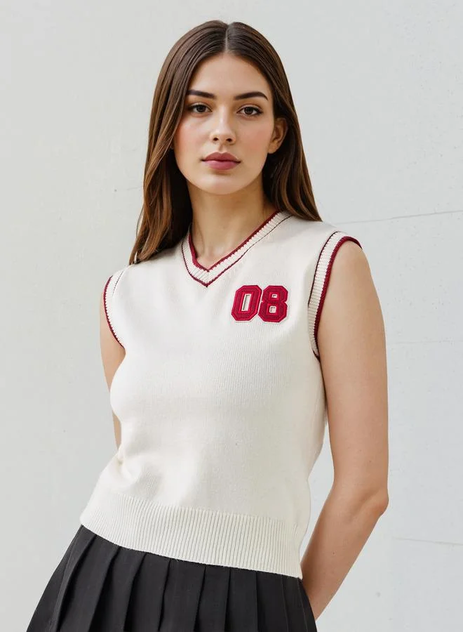 Lee Cooper Applique Sleeveless Sweater