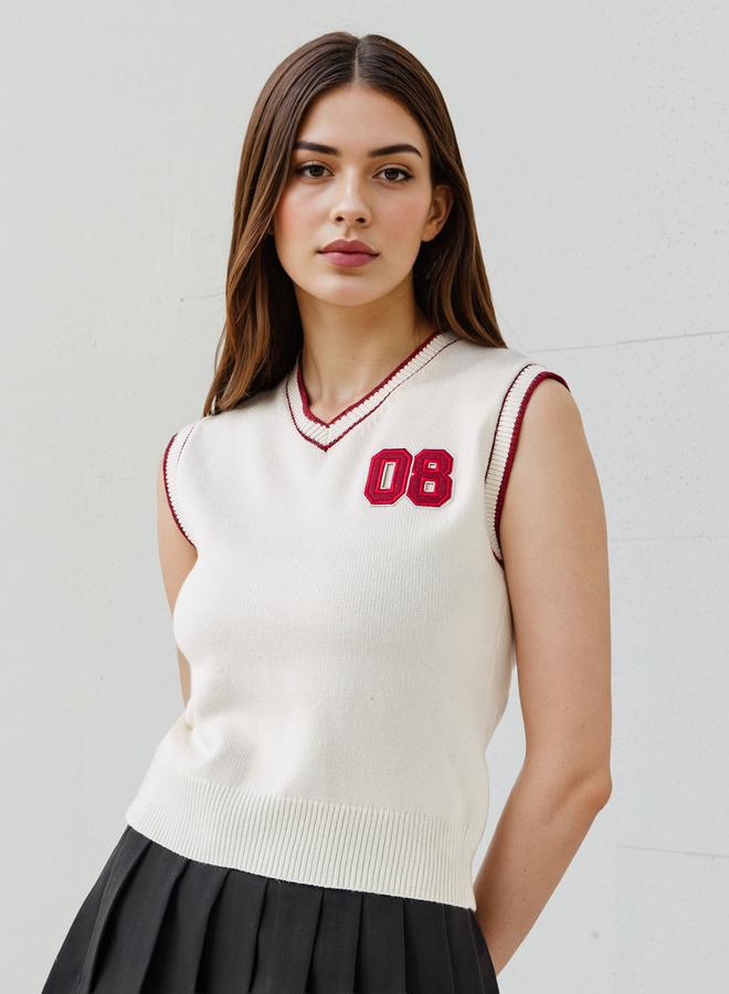 Lee Cooper Applique Sleeveless Sweater - Image 1