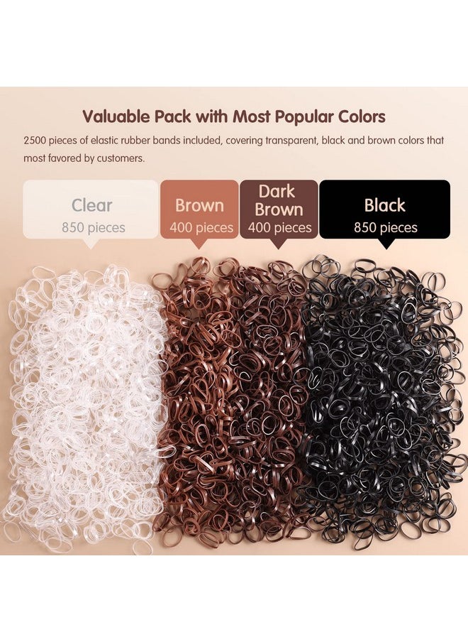 Funtopia - Funtopia Mini Hair Ties, 2500Pcs Soft Hair Rubber Bands and Elastics for Girls Women with Organizer Box (Black, Clear, Brown, Dark Brown) - Image 1