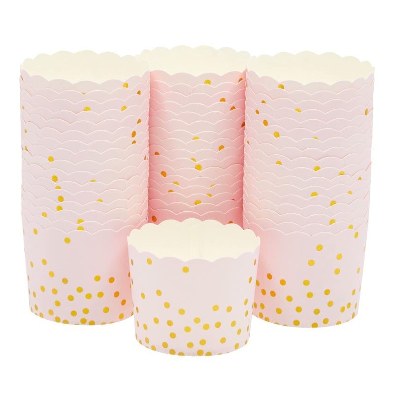 Sparkle and Bash Sparkle and Bash 50 Pack Pink and Gold Cupcake Wrappers Paper Baking Cups Muffin Liners for Baby Shower Birthday Party 22 In Cupcake Liners 
