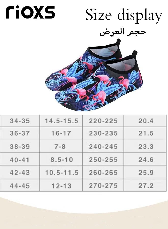 RIOXS Women's Athlesiure Barefoot Shoes, Ladies Flat Comfort Shoes, Quick Dry Aqua Socks Shoes, Non-Slip Summer Beach Swimming Pool Barefoot Shoe, Adults Youth Walk Socks Shoes, Barefoot Yoga Exercise Sports Socks Shoes for Women, Camping Cruise Surf Sport Must Haves, Flamingo Slip-ons Socks Footwear - Image 5