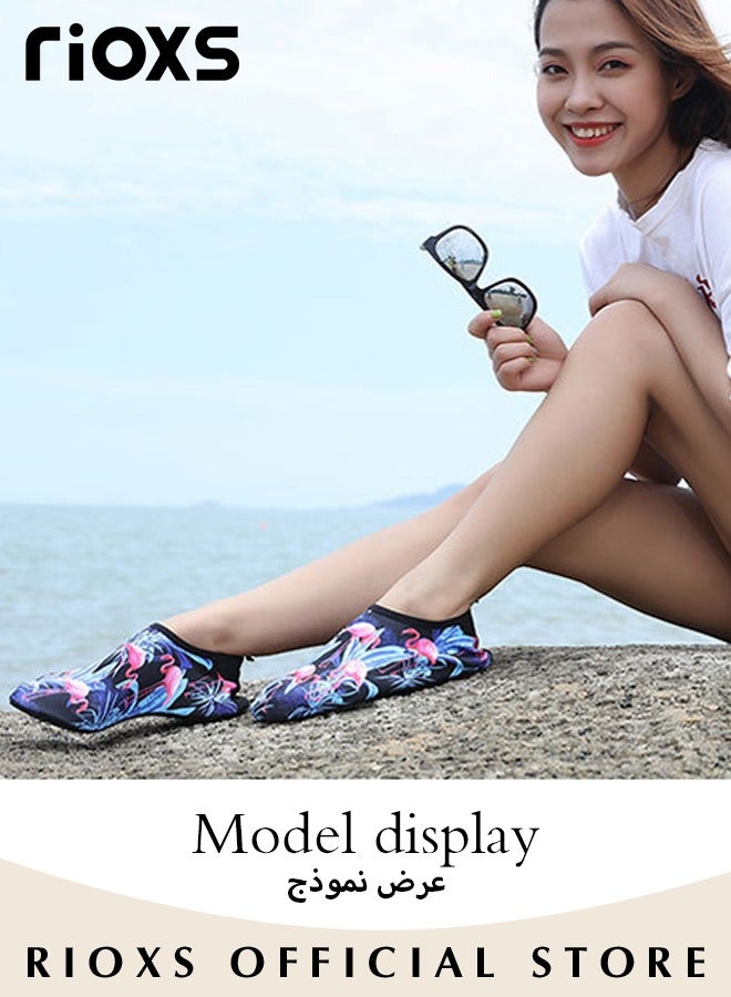 RIOXS Water Shoes Beach Socks For Women Barefoot Aqua Socks Quick-Dry Non-Slip Swim Shoes For Beach Swimming Pool Water Park - Image 3