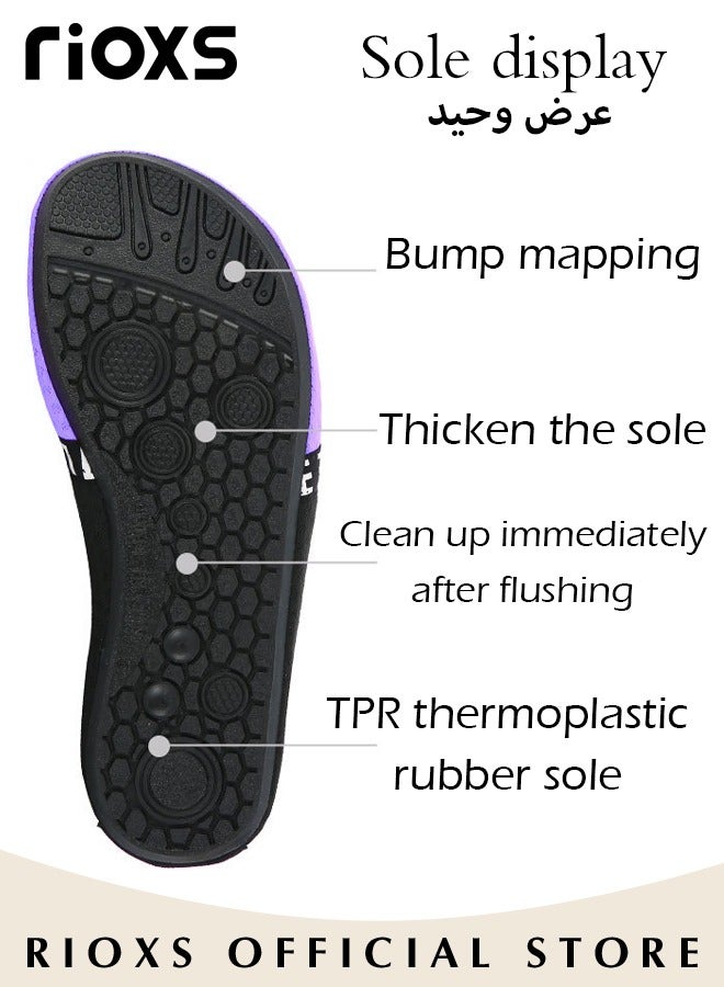 RIOXS Water Shoes Beach Socks For Women Barefoot Aqua Socks Quick-Dry Non-Slip Swim Shoes For Beach Swimming Pool Water Park - Image 4