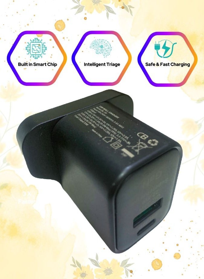 بيلك شاحن حائط GaN بقوة 33 وات، منفذين USB-C وUSB-A، PD 3.0، شحن سريع 3 مرات، تقنية IC الذكية، صغير الحجم وقابل للحمل مع التحميل الزائد ودرجة الحرارة مع حماية أمان أخرى - Image 3