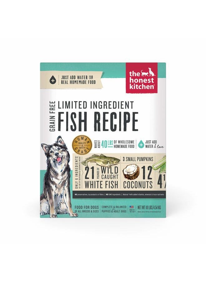 the honest kitchen Dehydrated Limited Ingredient Dog Food – Complete Meal or Dog Food Topper – Fish 10 lb (makes 40 lbs)  - Image 1