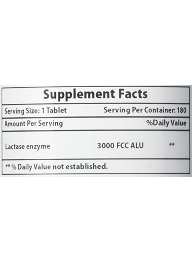Nova Nutritions Lactase Enzyme 3000 FCC ALU 180 Tablets - Image 3