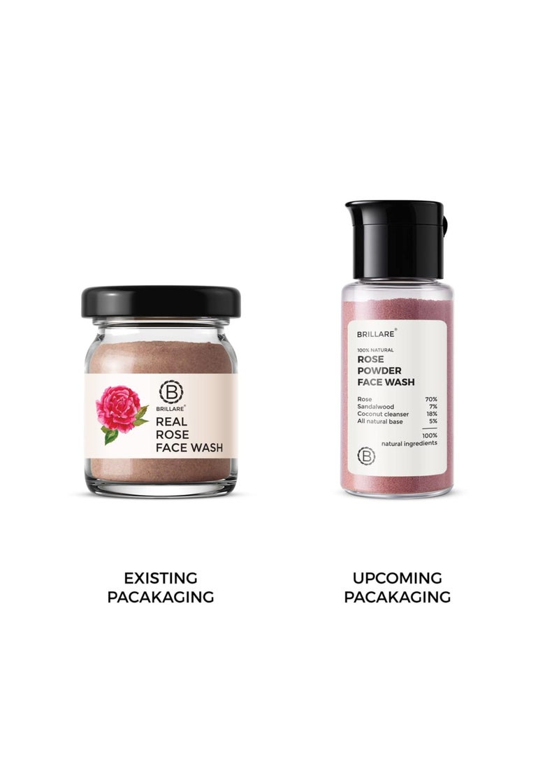 BRILLARE Brillare Rose Face Wash, Anti Ageing Skin, Sandalwood & Coconut Face Wash for Hydration, Reduce Wrinkles & Provides Supple Look, 100% Natural Powder Face Wash, 15g  - Image 5