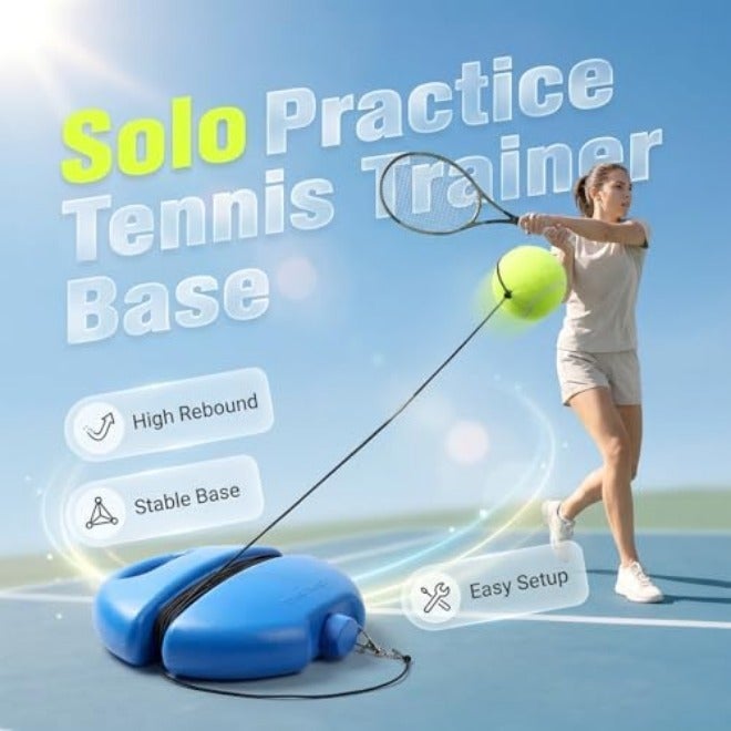 Tennis Ball Training Baseboard, Tennis Trainer Rebound Ball with String, Solo Tennis Practice Rebounder for Backyard, Court,Garage, Self Tennis Training Equipment Set for Adult,Beginner - Image 2
