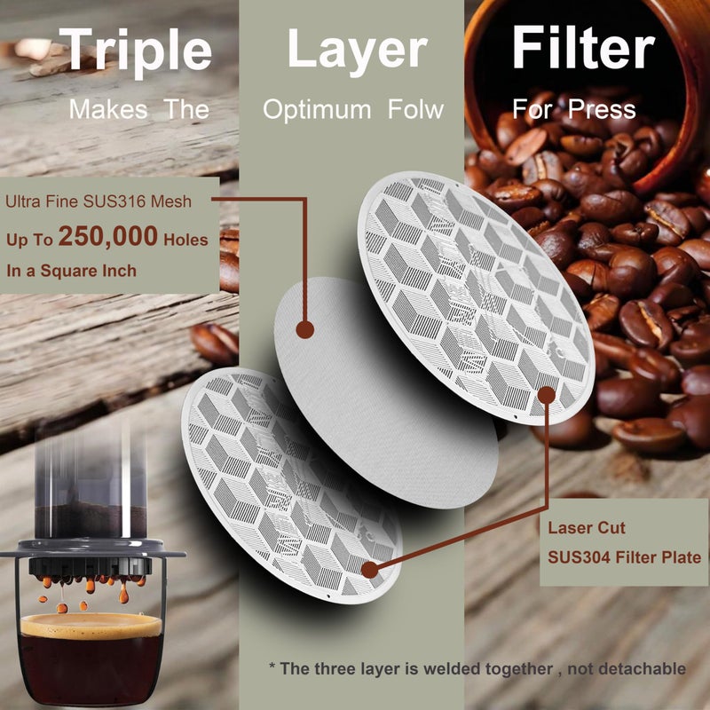 Dailybrew Reusable Stainless Steel Coffee Filter compatible with AeroPress Coffee Maker Standard, Same Flow with Paper Filters While Keeping Richer Flavor & Delicious Coffee-oils - Image 2
