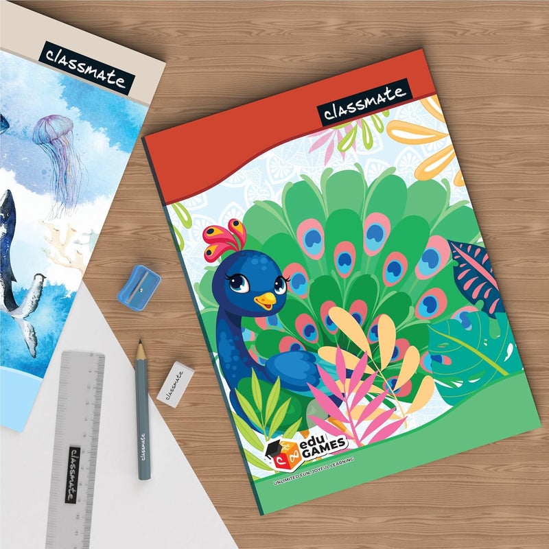 classmate Notebook - Single Line, 172 Pages, 240 mm x 180 mm - Pack Of 4 - Image 3