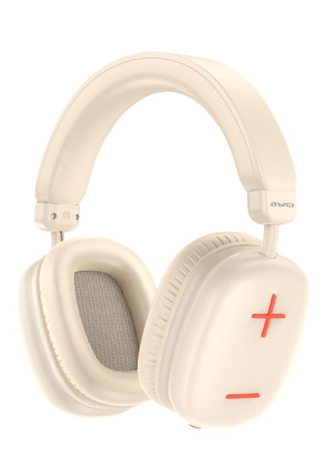 Awei AT9 True Wireless Headphone - Stereo Sound With HD Microphone. Lightweight Foldable Body - Off White