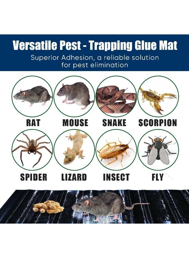 10 Pcs 47 Inch Ultra Large Sticky Mouse Glue Traps Sticky Rat Trap That Work for Rats Roaches Rodents Heavy Duty Pre Baited Mats Indoor Outdoor Catch Pest (Black) - Image 2