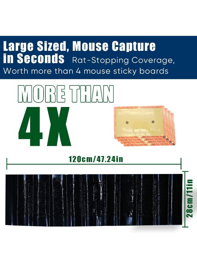 10 Pcs 47 Inch Ultra Large Sticky Mouse Glue Traps Sticky Rat Trap That Work for Rats Roaches Rodents Heavy Duty Pre Baited Mats Indoor Outdoor Catch Pest (Black) - Image 3