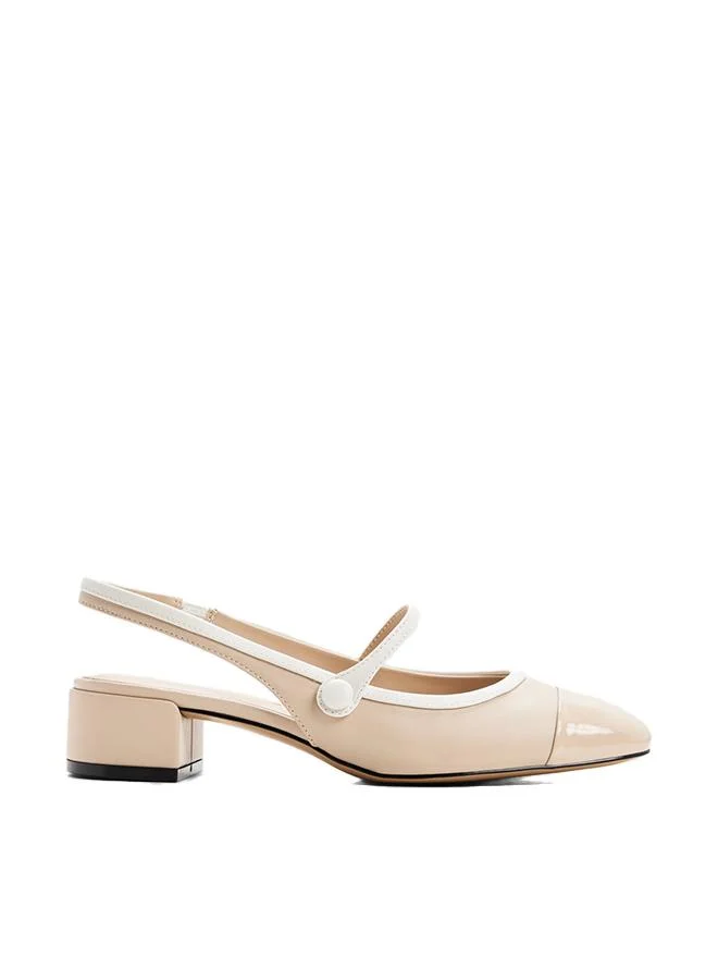 Aggie Ladies Beige Heeled Shoes