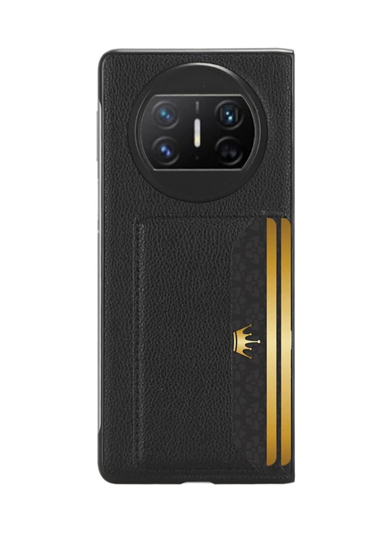 عام غطاء متوافق مع هاتف Huawei Mate X3 - غطاء خلفي من جلد PU فاخر نحيف مضاد للصدمات مع فتحة بطاقات لـ Mate X3 5G - Image 3