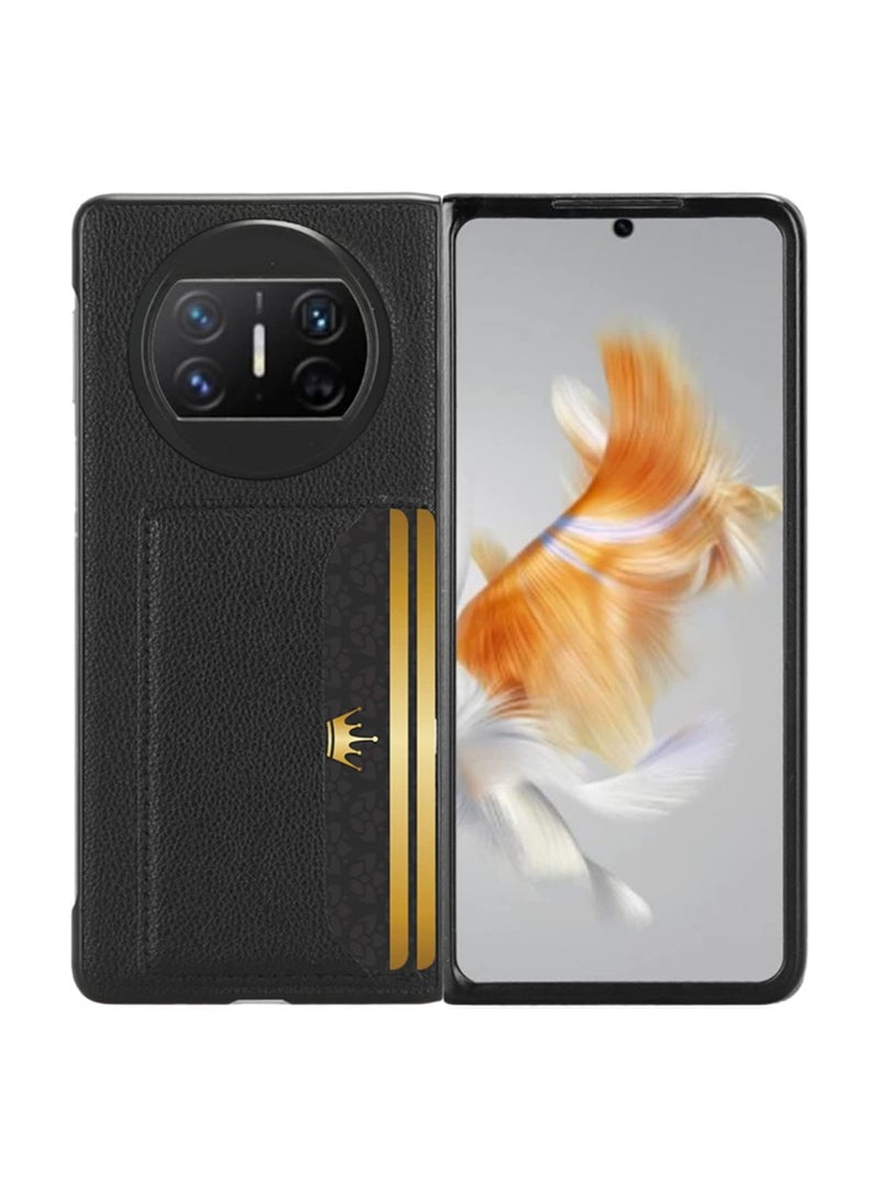 عام غطاء متوافق مع هاتف Huawei Mate X3 - غطاء خلفي من جلد PU فاخر نحيف مضاد للصدمات مع فتحة بطاقات لـ Mate X3 5G - Image 1
