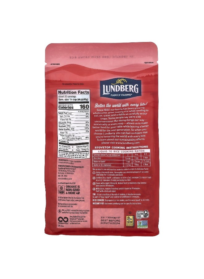 Lundberg Lundberg, Organic California Brown Basmati Gourmet Rice, 2 lb (907 g)  - Image 2