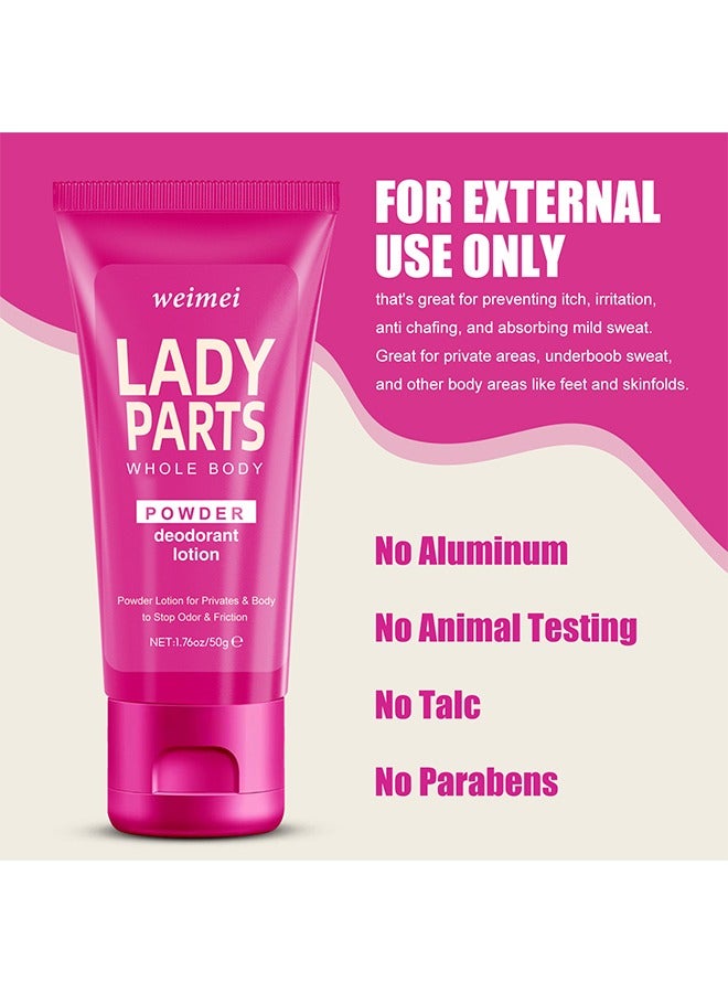 WEIMEI Lady Parts Whole Body Powder Deodorant Lotion ，Powder Lotion For Privates & Body To Stop Odor & Friction - Aluminum Free - Image 4