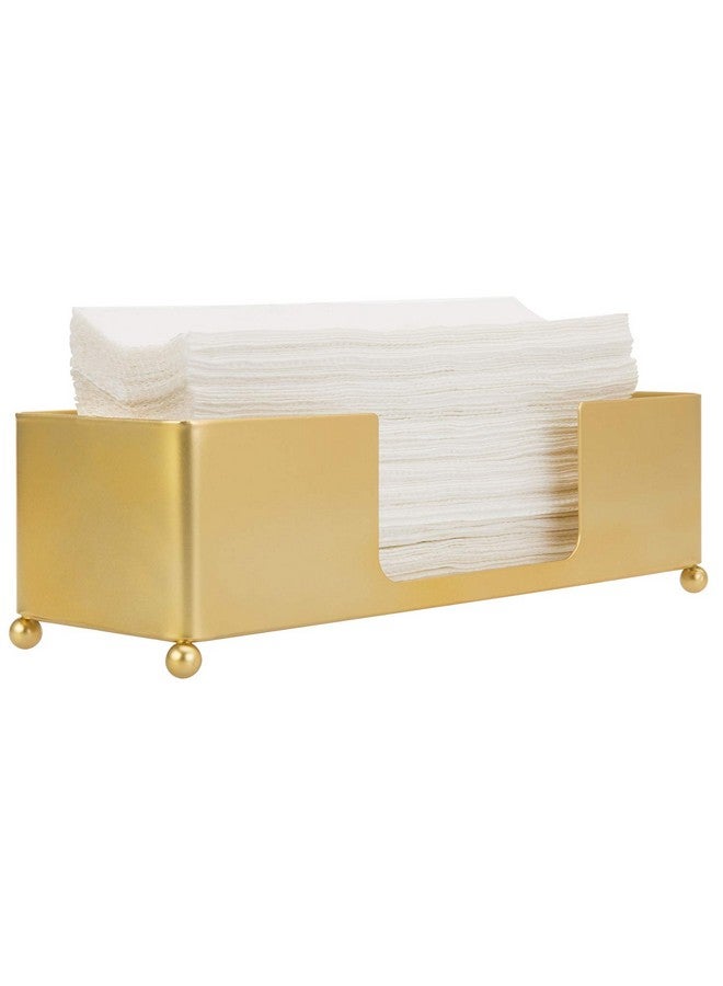 MyGift MyGift Gold Paper Towel Holder, Toilet Paper Towel Dispenser for Bathroom, C fold Paper Towel Holder Countertop for Commercial & Home Use, Modern Brass Finish Metal - Image 1