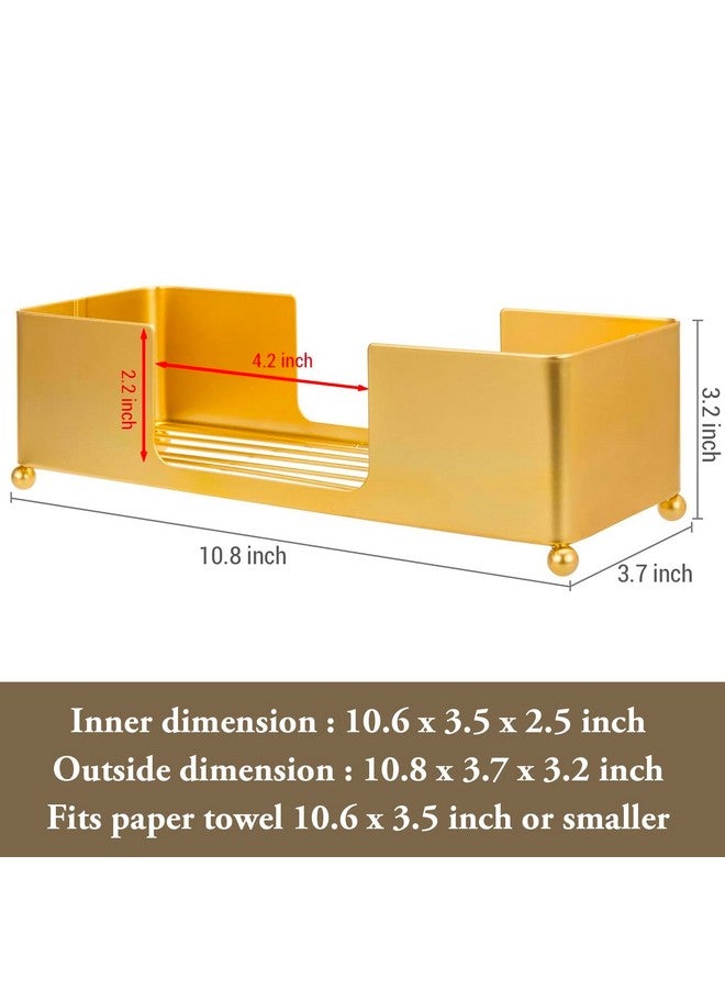 MyGift MyGift Gold Paper Towel Holder, Toilet Paper Towel Dispenser for Bathroom, C fold Paper Towel Holder Countertop for Commercial & Home Use, Modern Brass Finish Metal - Image 3