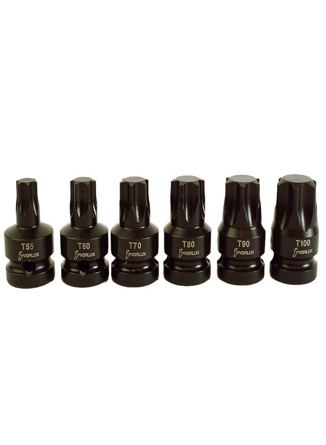 AB Tools Impact 1/2" Drive Shallow Stubby Torx Star Male Bit Sockets T55 - T100 6pc Set - Image 4
